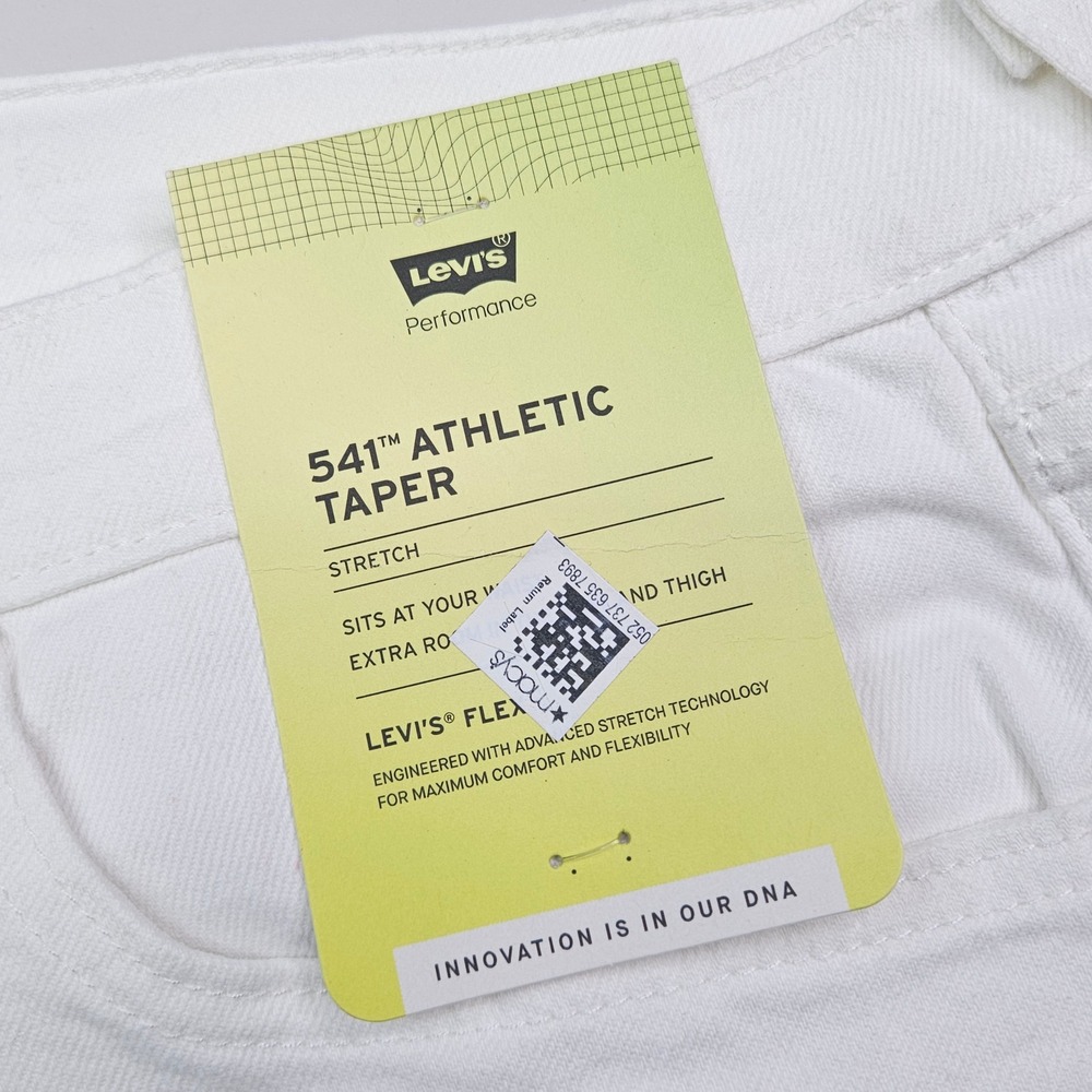 Levi's 541 Athletic Taper Jeans Mens 36x30 White Stretch Flex Denim 18181-0537 - Picture 12 of 16